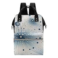 Blue Dandelion Travel Backpack Diaper Bag Lightweight Mommy Bag Shoulder Bag for Men Women