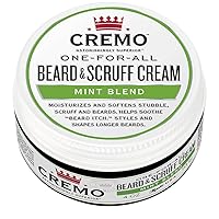 Cremo Beard & Scruff Cream, Wild Mint, 4 Ounce (Pack of 1) - Soothe Beard Itch, Condition and Offer Light-Hold Styling for Stubble and Scruff (Product Packaging May Vary)