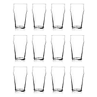 North Mountain Supply English Pub Beer Glasses, Stackable - for Any Style and Flavor of Beer - 10 Ounces - Set of 12