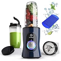 Genteen Smoothie Blender,650W Blender for Shakes and Smoothies with 3 Speeds,8-Piece Personal Blender and Smoothies Maker with 2 BPA-Free Portable Blender Cup (Blue)