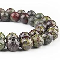 Natural Stone Beads Gemstone Beads for Jewelry Making - Dragon Blood Beads for Bracelets, 6mm Jasper Round Beads(58-60pcs, 6mm, Dragon Blood)
