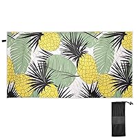 Pineapple Palm Leaves Extra Large Beach Towel for Women Men 31x71 Inch Quick Dry Sand Free Camping Towels Lightweight Absorbent Sport Towels for Pool Swimming Beach Travel
