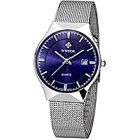 Luxury Men's Watch Ultra Thin Stainless Steel Mesh Band Quartz Wrist Watch Fashion Casual