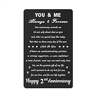 Happy 2nd Anniversary Card - 2 Year Anniversary Card Gifts for Him Husband, Unique Gifts Second Wedding Anniversary Wallet Insert Card Gifts