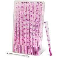 50 Pack Purple Pink Paper Straws,Roll Paper
