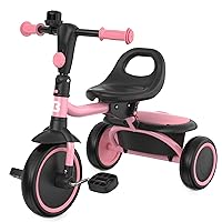 besrey Kids Tricycles Age 18 Month to 5 Years, Toddler Tricycle Kids Trikes Tricycle, Gift Toddler Tricycles for 2-5 Year Olds, Gift & Toys for Boy & Girl, Trikes for Toddlers, Pink