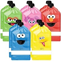 Simple Modern Sesame Street Reusable Baby Food Pouches for Toddlers | BPA Free Plastic, Food Safe, Freezer Safe | Refillable for Applesauce Yogurt & Puree Squeeze Pouch | 10 pack | 5oz | Sesame Street