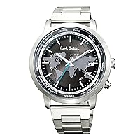 PaulSmith KL5-318-51 GMT Men's Wristwatch, Solar, World Traveler, Black, green, Bracelet Type