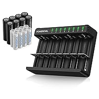 Rechargeable AA&AAA Batteries with Battery Charger Kit, High Capacity Long Lasting Power