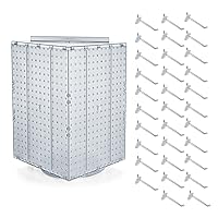 Azar Displays 701414-CLR-4C32 Rotating Countertop Display Kit with Peg Hooks Included, 14 Inches Wide x 14 Inches Deep x 20 Inches High, Pegboard Spinner Organizer, Clear