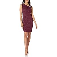 S.L. Fashions Women's Sleeveless Embellished L-Neck Short Stretch Sheath Dress