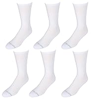 Fruit of the Loom Men's 6-Pack Crew Socks White One Size