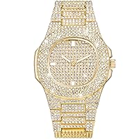 ManChDa Unisex Watch for Men Women Lxuxury Watch Full Dimond Watch Blinged Out Watch Stainless Steel Mens Watch of Hiphop Style