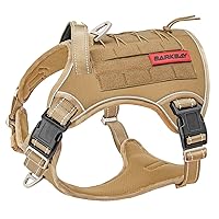 Tactical Dog Harness Large,Military Service Weighted Dog Vest Harness Working Dog MOLLE Vest with Loop Panels,No-Pull Training Harness with Leash Clips for Walking Hiking Hunting(Coyote Brown,M)