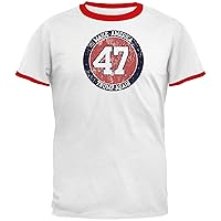 Election 2024 Donald Trump Distressed 47 Circle Mens Ringer T Shirt