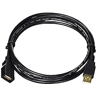 Monoprice USB Type-A to Type-A 2.0 Extension Cable - Male to Female, Gold Plated Connectors, 5 Pack, 28/24AWG, 6 Feet, Black