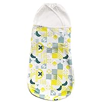 The Only Silent and Adjustable Easy Swaddle | Geometric | Organic Cotton (Yellow, Medium)