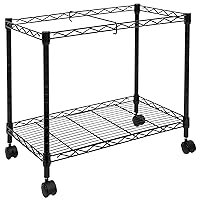 Rolling File Cart with Wheels | Mobile Hanging File Folder Rack | Single Tier with Storage Rack and Locking Casters | Fits Letter and Legal Size Filing Folders | 23