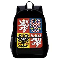 Coat Arms of Czech Republic Large Backpack 17Inch Lightweight Laptop Bag with Pockets Travel Business Daypack