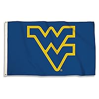 BSI PRODUCTS, INC. - West Virginia Mountaineers 3’x5’ Flag with Heavy-Duty Brass Grommets - WVU Football, Basketball and Baseball Pride - Durable for Indoor & Outdoor Use - Great Gift Idea - Classic