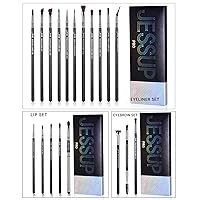 Jessup Professional Makeup Brushes, Eyeliner Brush Set T324,Lip Brush Set T325, Eyebrow Brush Set T326