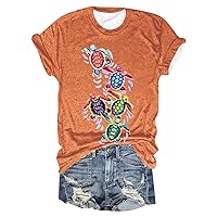 Sunflower Graphic Shirt for Women Short Sleeve Summer Casual Tops Cute Flower Print Holiday Tee Shirts for Teen Girls