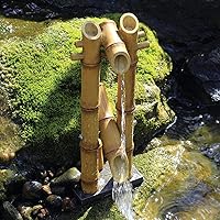 Aquascape 78306 Shishi-Odoshi Inspired, Poly-Resin Deer Scarer Bamboo Fountain, Yellow