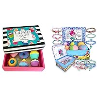 Bath Bombs for Girls with Jewelry Inside - 6 Aromatherapy Bathbombs - Family Pack