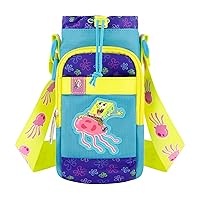 SpongeBob SquarePants Water Bottle Holder, Crossbody Sling Carrier Bag with Adjustable Shoulder Strap, 25 oz, Multi
