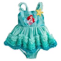 Disney Store Deluxe Ariel The Little Mermaid Teal Swimsuit Size S 5-6 5T Starfish