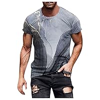 T Shirts for Men Graphic Design 2024 Spring Summer Casual Fashion 3D Printed Round Neck Short Sleeved T Shirt