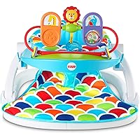 Fisher-Price Deluxe Sit-Me-Up Floor Seat with Toy Tray, Multicolor, 2 Count