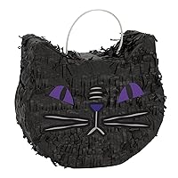 Unique Mini Black Cat Face Pinata Favor Decoration - 7 x 2.75 (1 Count) - Premium Paper Quality - Eye-Catching Design For Party Fun & Unique Centerpiece - Perfect Kids Party Treat