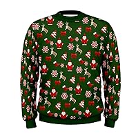 CowCow Mens Funny Shirt Christmas Sweater Ugly Xmas Reindeer Unisex Pullover Sweatshirt, XS-3XL