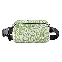 Bright Green Custom Fanny Pack Everywhere Belt Bag Personalized Fanny Packs for Women Men Crossbody Bags Fashion Waist Packs Bag with Adjustable Strap for Outdoors Travel Shopping Hiking