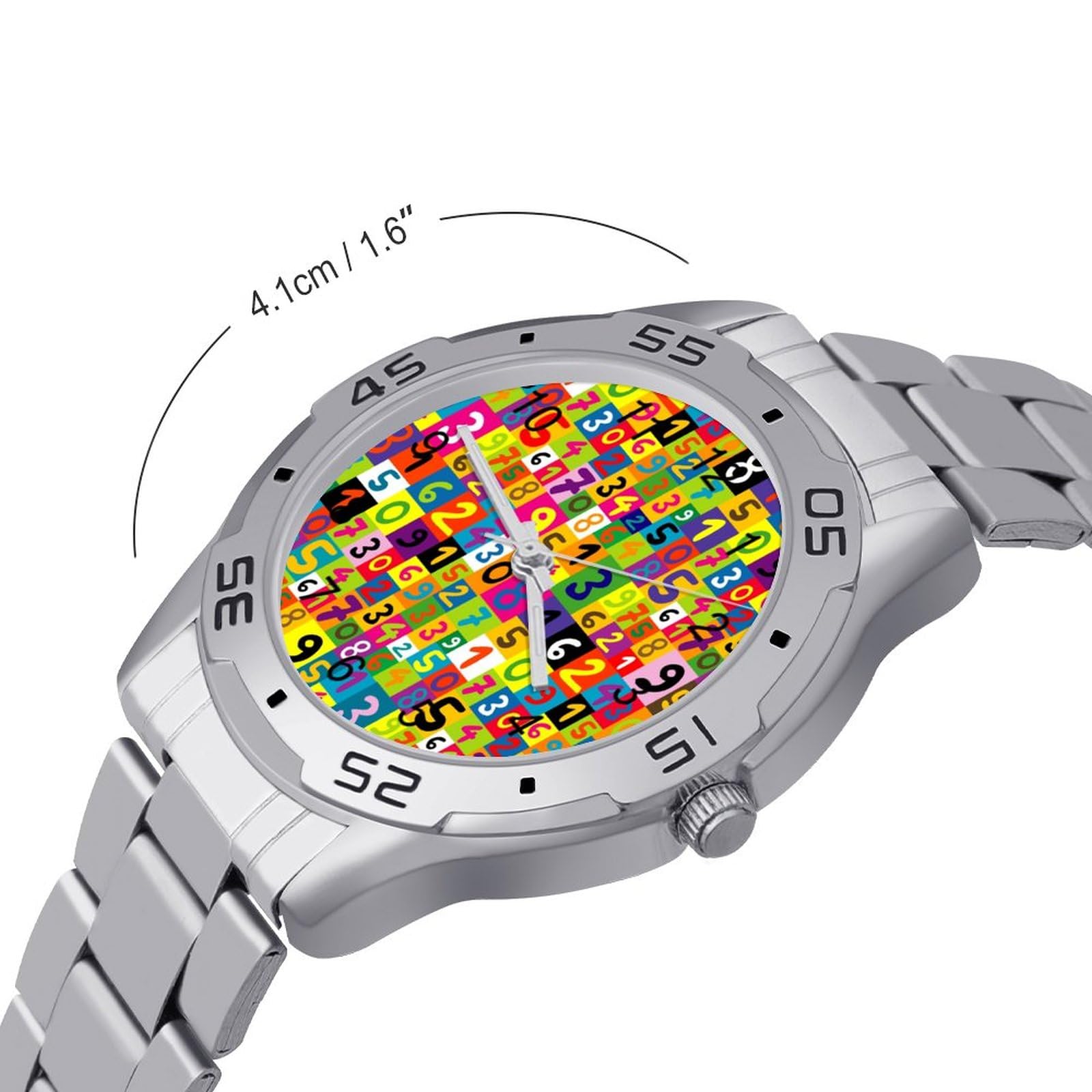 Kids with Numbers Stainless Steel Band Business Watch Dress Wrist Unique Luxury Work Casual Waterproof Watches