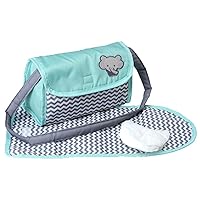 Zigzag Baby Doll Diaper Bag & Doll Accessories Set - Includes Changing Mat, Diaper and Diaper Bag for Ages 3 and Up - Zig Zag Print