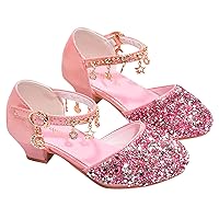 Girls Big Kids Sandals Girls Low Heeled Dress Shoes Rhinestone Bows Low Heel Princess Baby Girl Shoes 12-18 Months