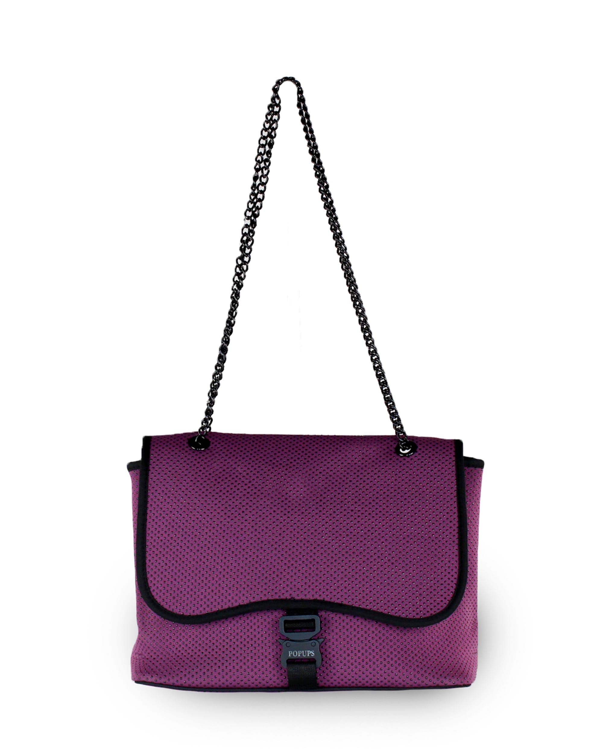 POPUPS Brand Flap Crossbody Bag- Neoprene, Adjustable Straps, Water Resistant, Machine Washable, Shoulder Purse for Women