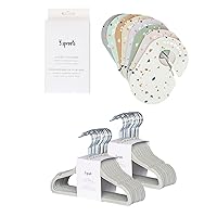 3 Sprouts Closet Dividers & Hangers Bundle - 8 Baby Size Dividers (Terrazzo) and 30 Velvet Hangers for Baby Clothes (Seafoam)