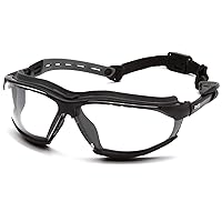 Pyramex Safety Products GB9410STM Isotope Safety Glasses, Clear H2MAX Anti-Fog Lens with Black Frame, Clear