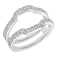 Dazzlingrock Collection Cubic Zirconia Wedding Band Enhancer Guard Ring for Women (0.75 ctw, Color White, Clarity Clean) in 925 Sterling Silver