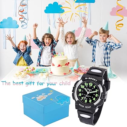 Juboos Kids Analog Watch, Kids Waterproof Quartz Watch for 5-18 Years Old Boys Girls Time Teaching Sports Outdoor Kids Watches, Holiday, Birthday, Back to School Gifts