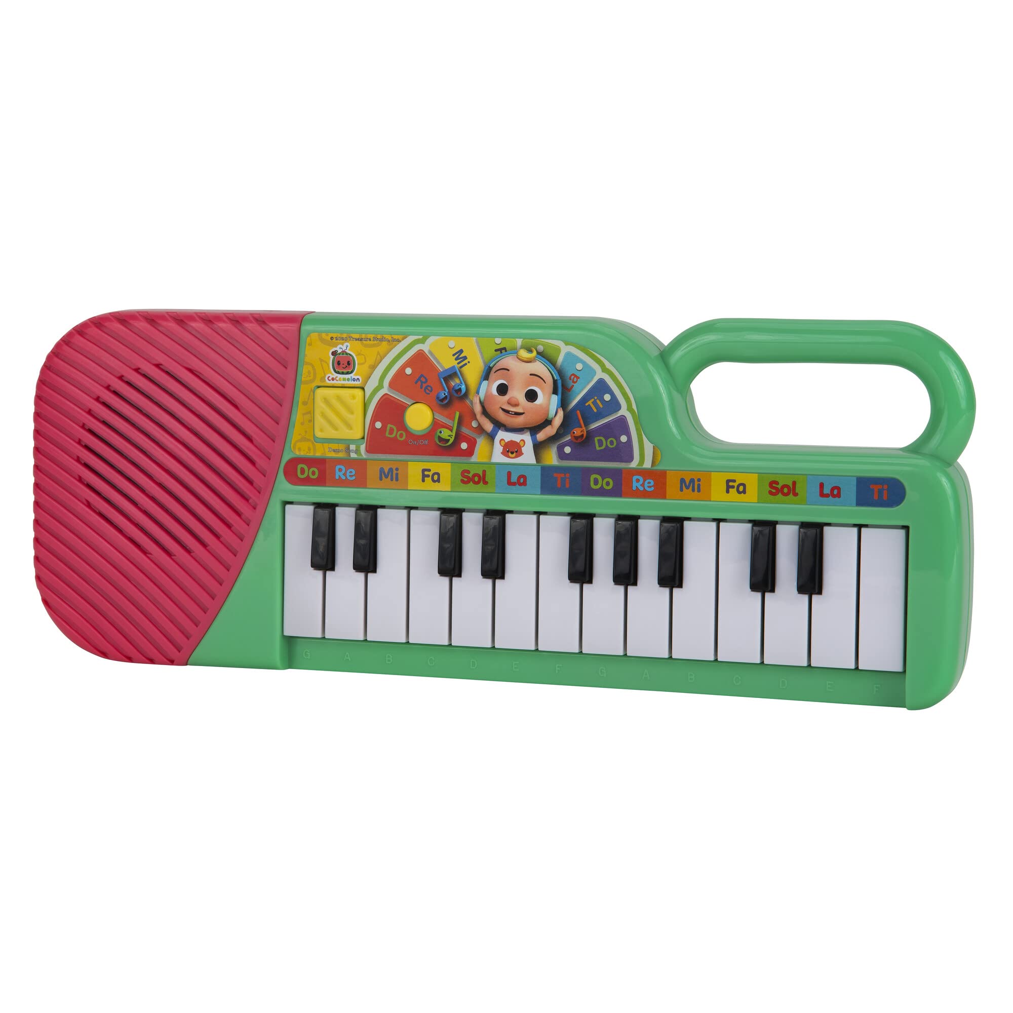 CoComelon First Act Musical Keyboard, 23 Keys; Music and ABC Songs Pre-Recorded, Educational Music Toys, Carry N’ Go Handle