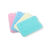 BLUE ELE Macaron-Colored Ice Pack for Lunch Box and Cooler, BPA Free, Reusable and Long Lasting, Slim and Lightweight Design for Kids, Set of 4, Fun & Colorful, BE01 Macaron-Colored
