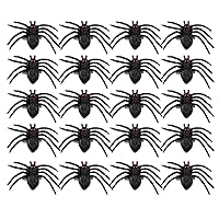 TOYANDONA 20pcs Halloween Spider Ring Plastic Spider Finger Ring Cupcake Topper Party Favor for Kid Costume Accessories (Black)