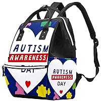 Autism Awareness Day Diaper Bag Backpack Baby Nappy Changing Bags Multi Function Large Capacity Travel Bag