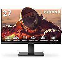 KOORUI Computer Monitor 27 Inch 100Hz FHD Gaming Monitor with Built-in 2 Speakers, FreeSync, Frameless, Tilt/VESA for Office and Game, 4ms Response, HDMI, VGA, Black (N01)