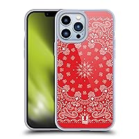 Head Case Designs Red Classic Paisley Bandana Soft Gel Case Compatible with Apple iPhone 13 Pro Max and Compatible with MagSafe Accessories