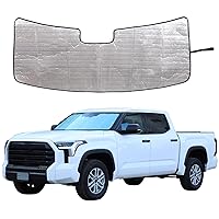 Car Front Windshield Sunshade Compatible with Toyota Tundra/Sequoia 2022-2024 Automotive Windshield Sunshades Foldable Reflective Sun Visor for UV Rays and Sun Heat Protection Car Interior Accessories